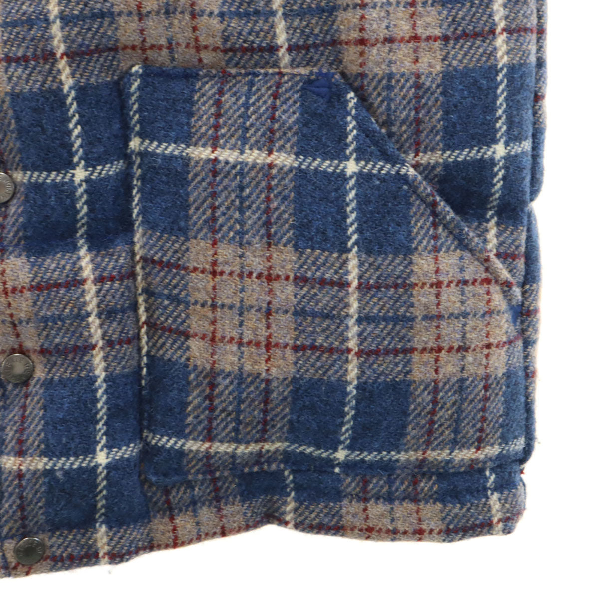 THE NORTH FACE ザノースフェイス パープルレーベル ハリスツイード HARRIS TWEED チェック ダウンベスト L ブルー系 アウトドア ND2080N メンズ