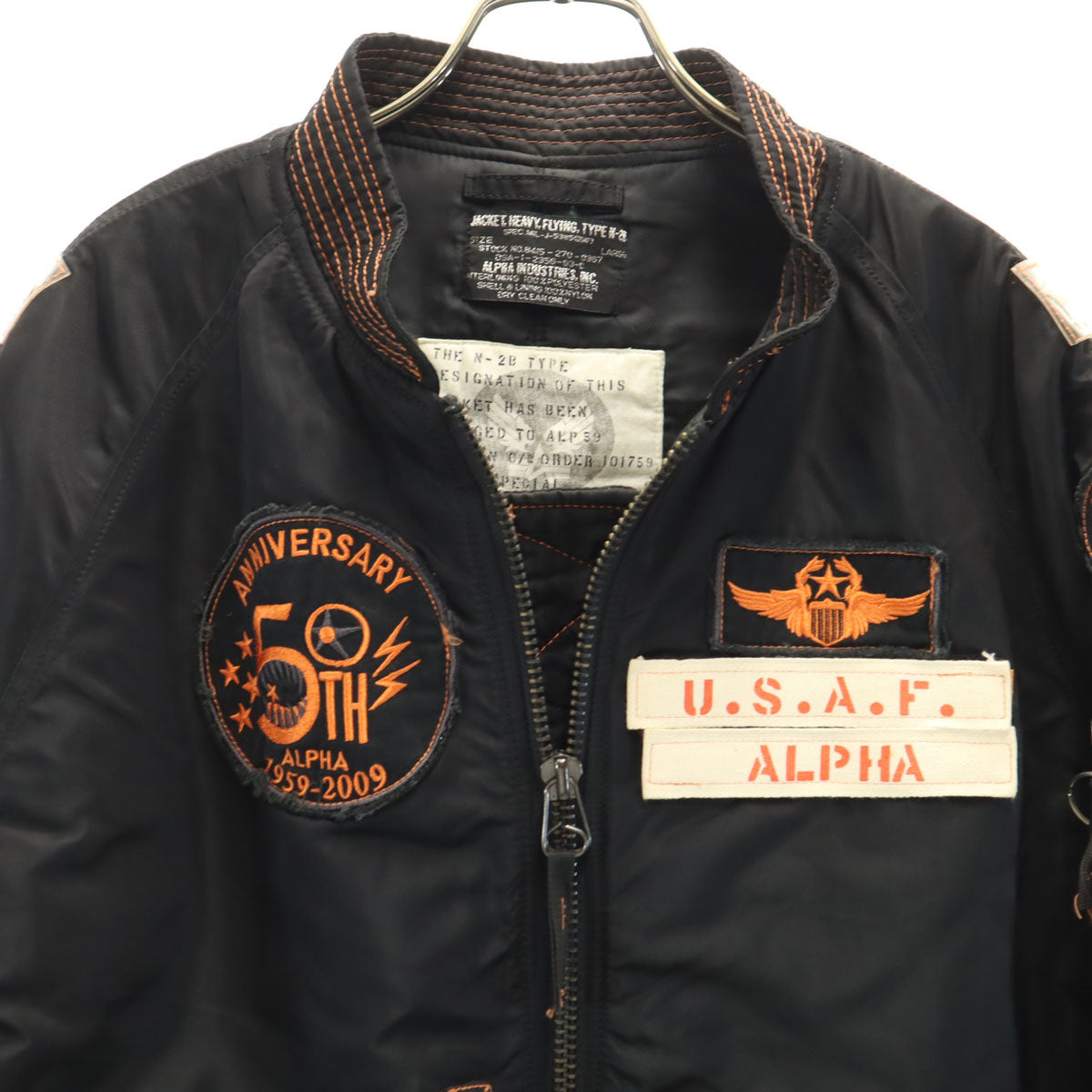 ALPHA INDUSTRIES INC アルファインダストリーズ フライトジャケット L ブラック メンズ