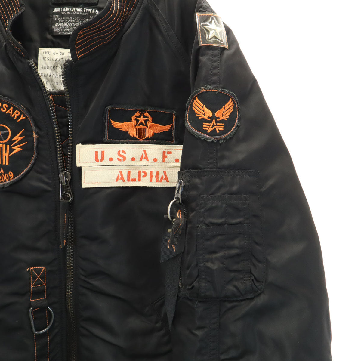 ALPHA INDUSTRIES INC アルファインダストリーズ フライトジャケット L ブラック メンズ