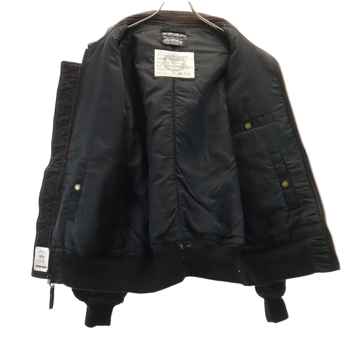 ALPHA INDUSTRIES INC アルファインダストリーズ フライトジャケット L ブラック メンズ