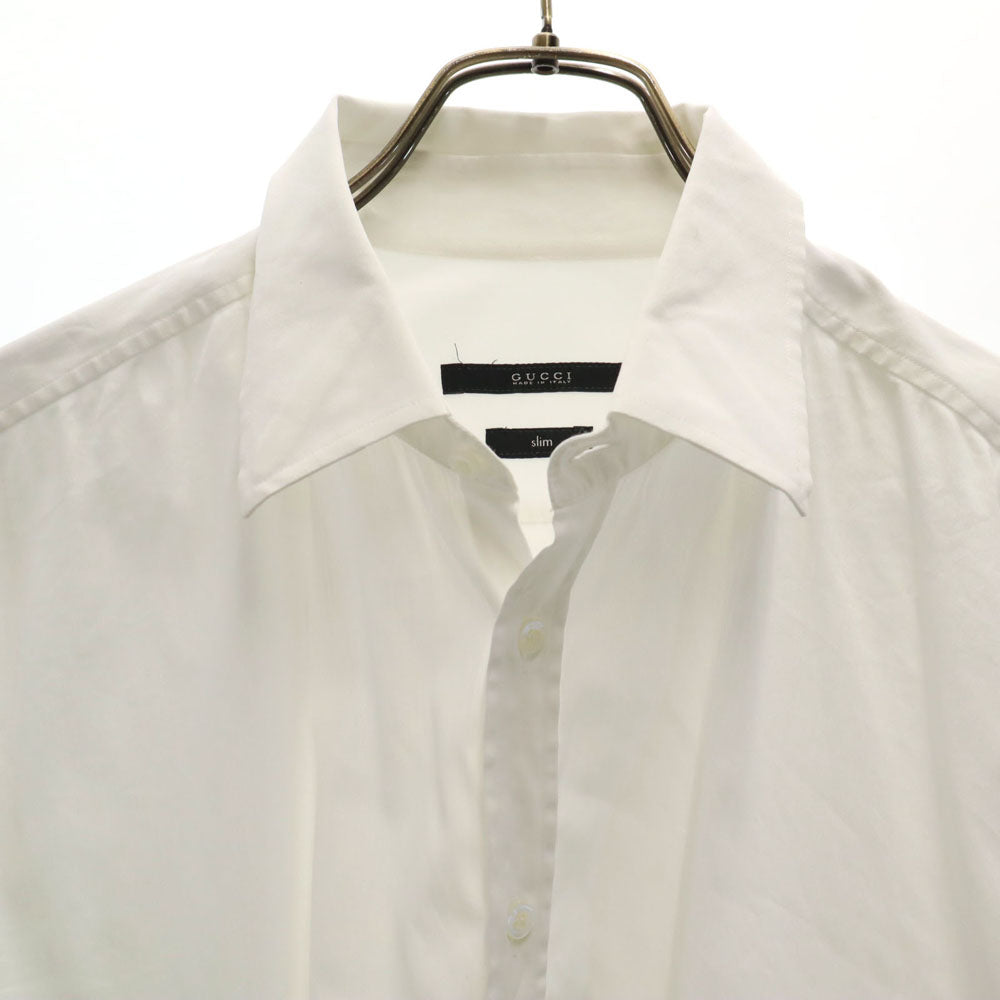 GUCCI グッチ イタリア製 長袖 ボタンダウンシャツ 42 ホワイト メンズ