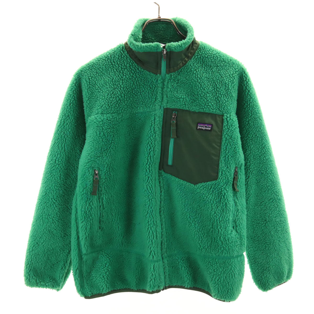 美品 patagonia パタゴニア レトロパイル フリースジャケット L グリーン アウトドア 65642F9 キッズ