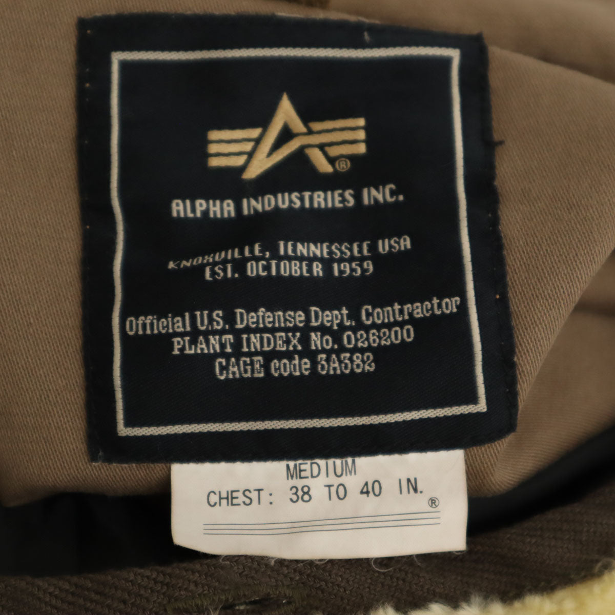 ALPHA INDUSTRIES INC アルファインダストリーズ フライトジャケット M カーキベージュ ベストライナー付き メンズ