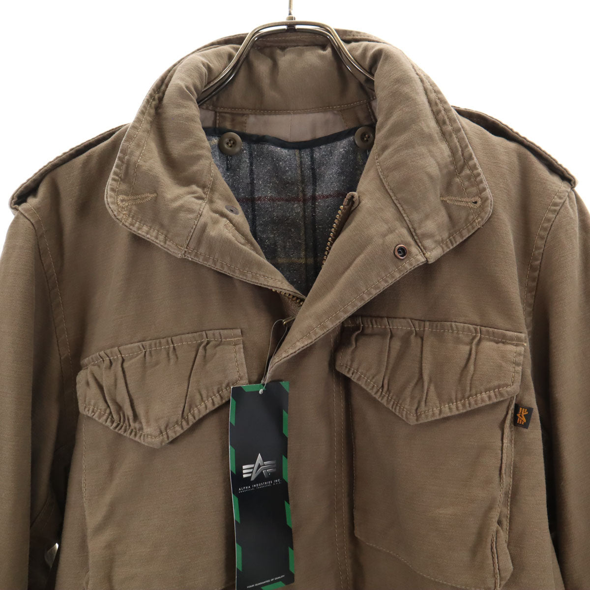 未使用 ALPHA INDUSTRIES INC アルファインダストリーズ フライトジャケット L カーキベージュ ライナー付き メンズ