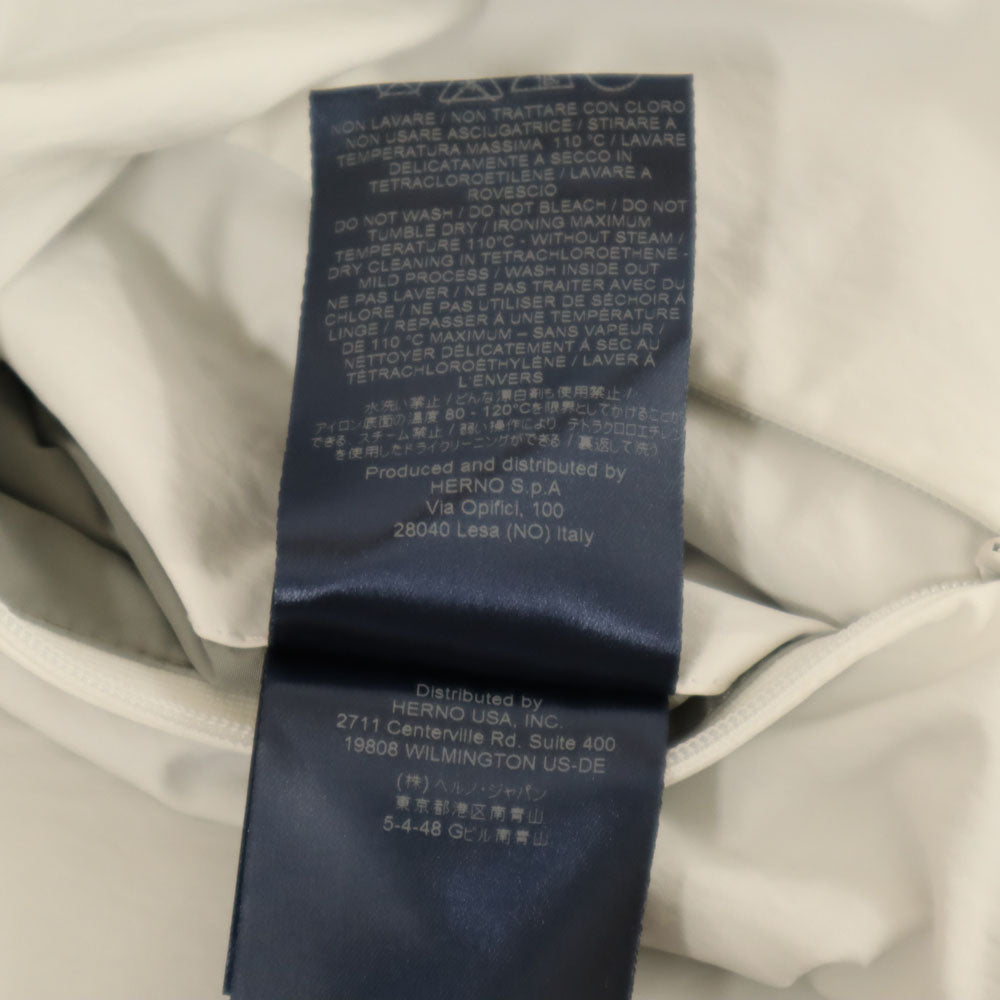 Herno ヘルノ イタリア製 長袖 コーチジャケット 48 ホワイト メンズ