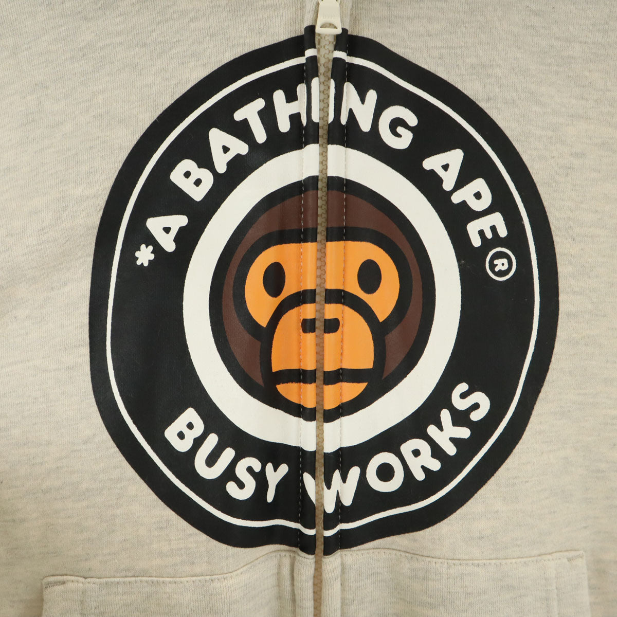 A BATHING APE アベイシングエイプ 長袖 スウェット ジップパーカー S グレー 裏起毛 メンズ