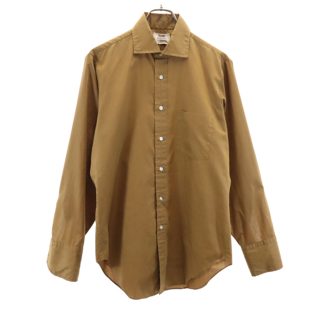 ARROW アロー 70s ヴィンテージ USA製 ユニオンチケット 長袖 ボタンダウンシャツ ベージュ メンズ