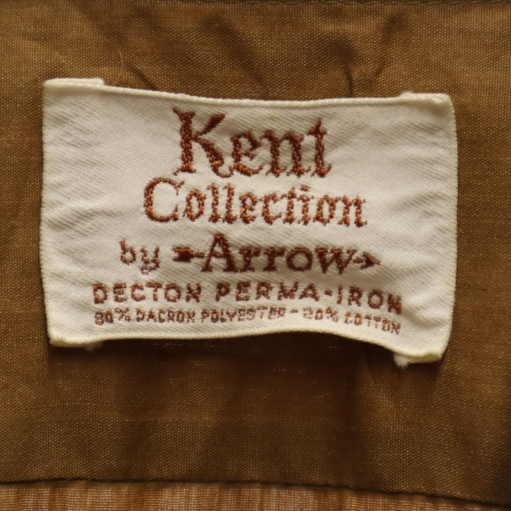 ARROW アロー 70s ヴィンテージ USA製 ユニオンチケット 長袖 ボタンダウンシャツ ベージュ メンズ