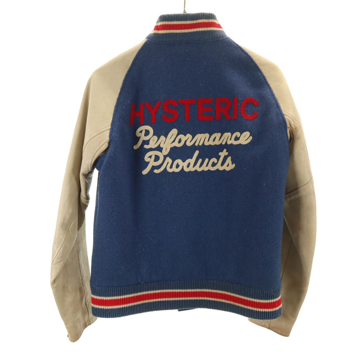 GLAMOUR グラマー 日本製 牛革レザー切替 スタジャン FREE 青紺 ヒステリックグラマー レディース