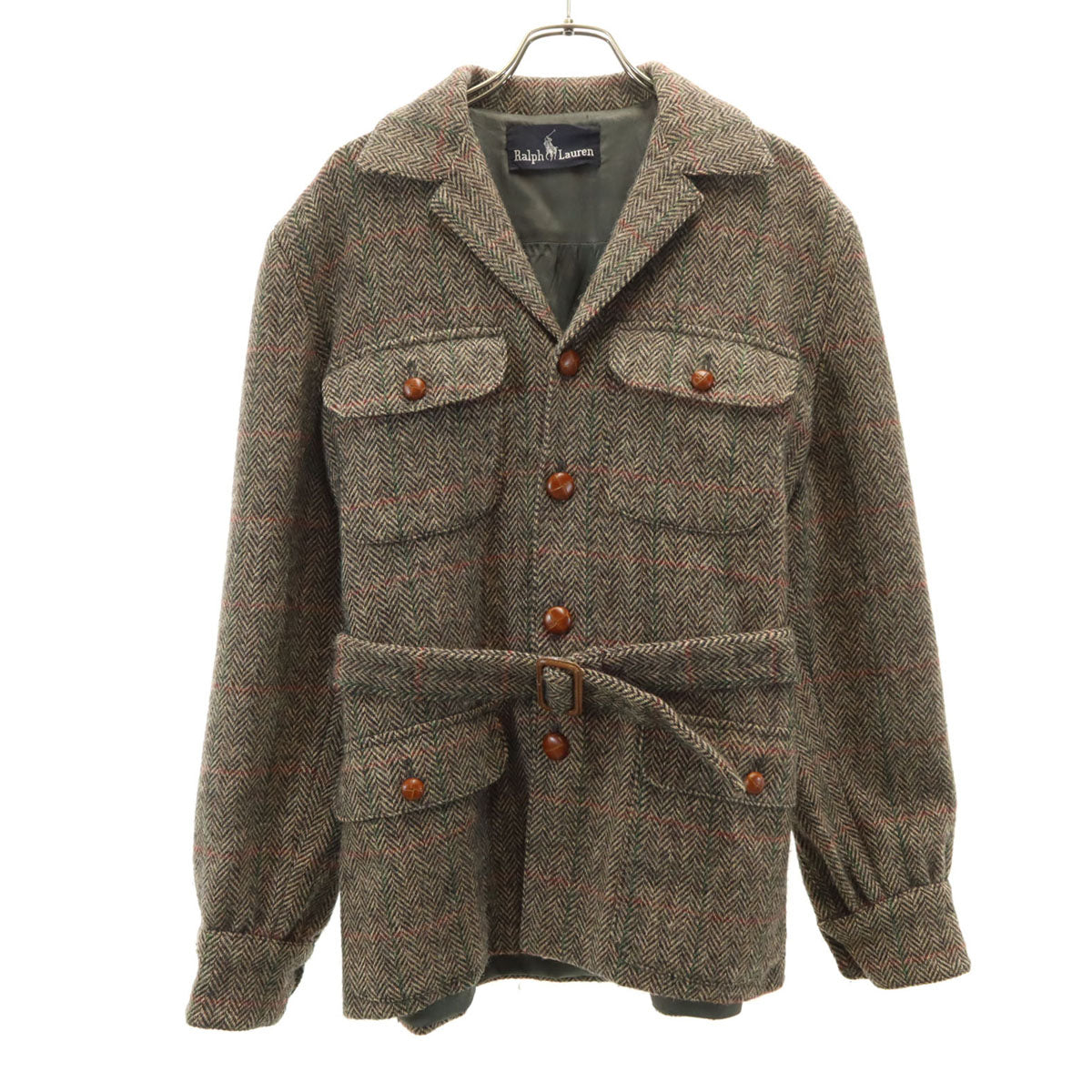 RALPH LAUREN ラルフローレン 90s オールド ヘリンボーン柄 ジャケット 8 ベージュ系 くるみボタン メンズ