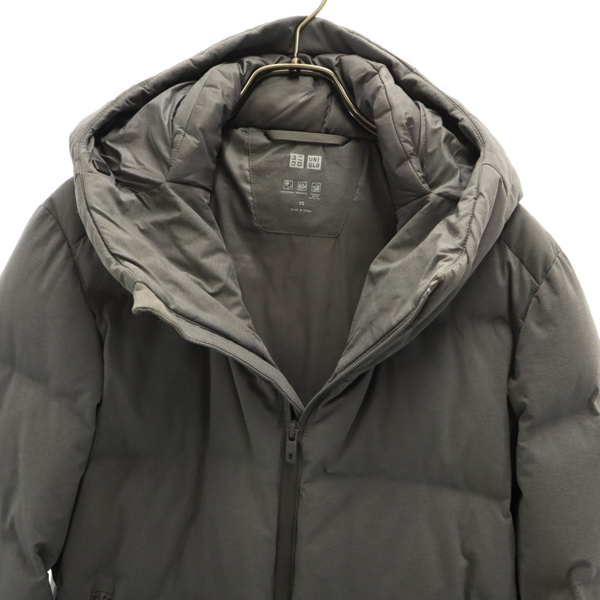 UNIQLO ユニクロ シームレス ダウンパーカー XS グレー メンズ