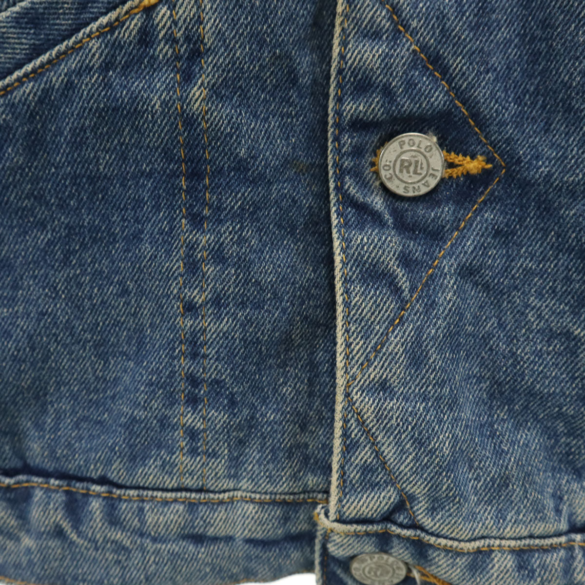 POLO JEANS COMPANY RALPH LAUREN ポロジーンズカンパニーラルフローレン デニムジャケット S ウォッシュブルー ジージャン トラッカー 裏キルティング レディース