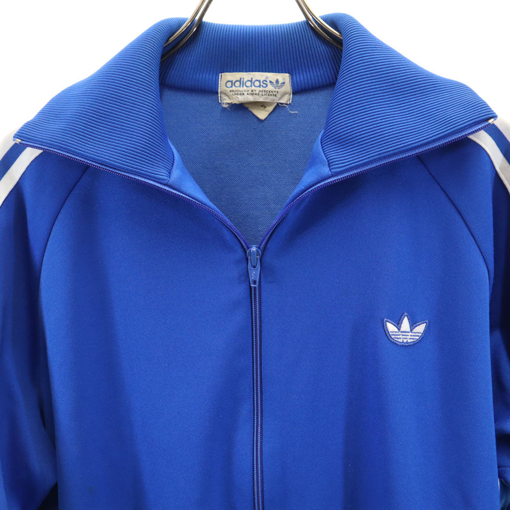 adidas アディダス 70s ヴィンテージ デサント製 トレフォイルロゴ トラックジャケット 4 ブルー メンズ