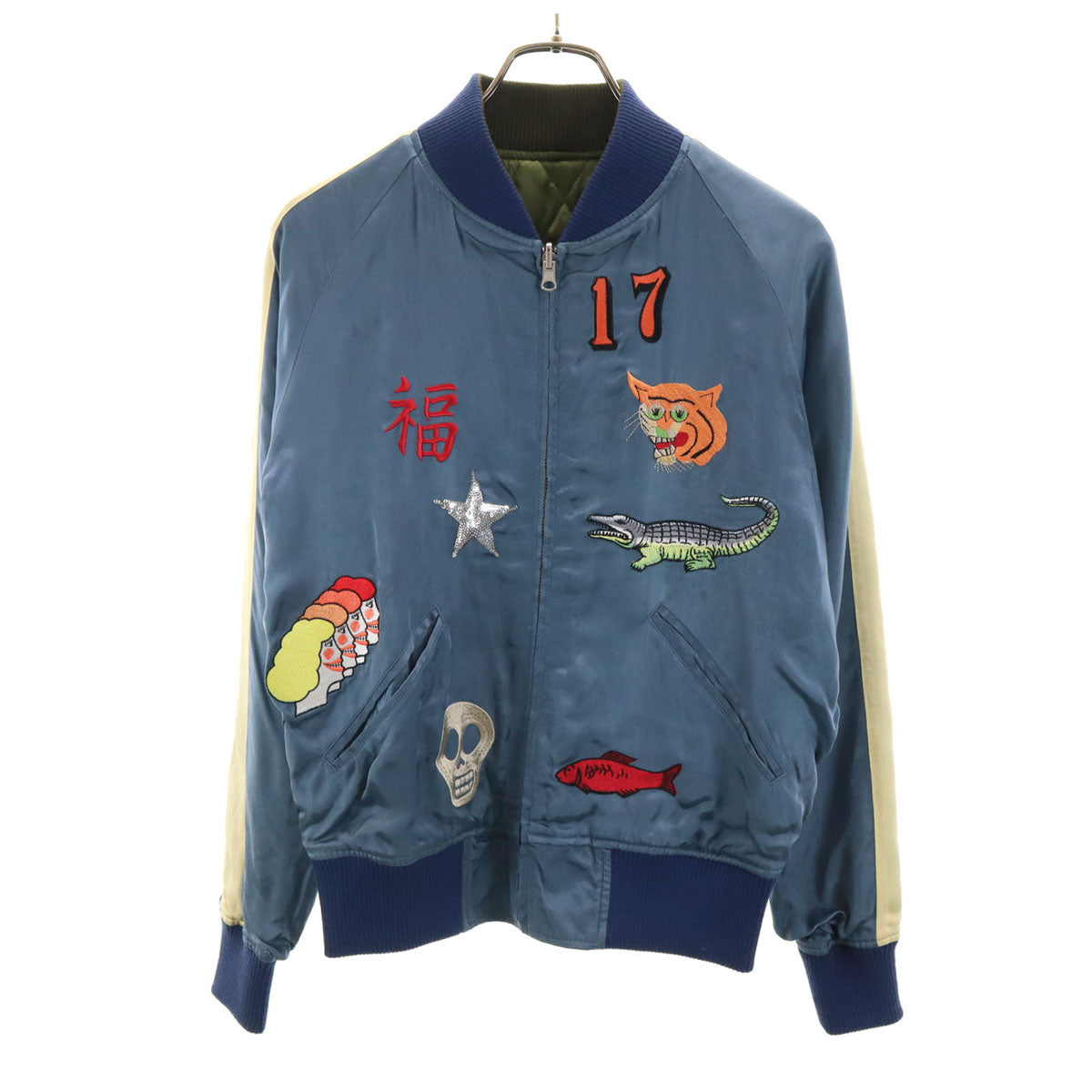 BOHEMIANS ボヘミアンズ リバーシブル スカジャン XS 青紺系 レディース