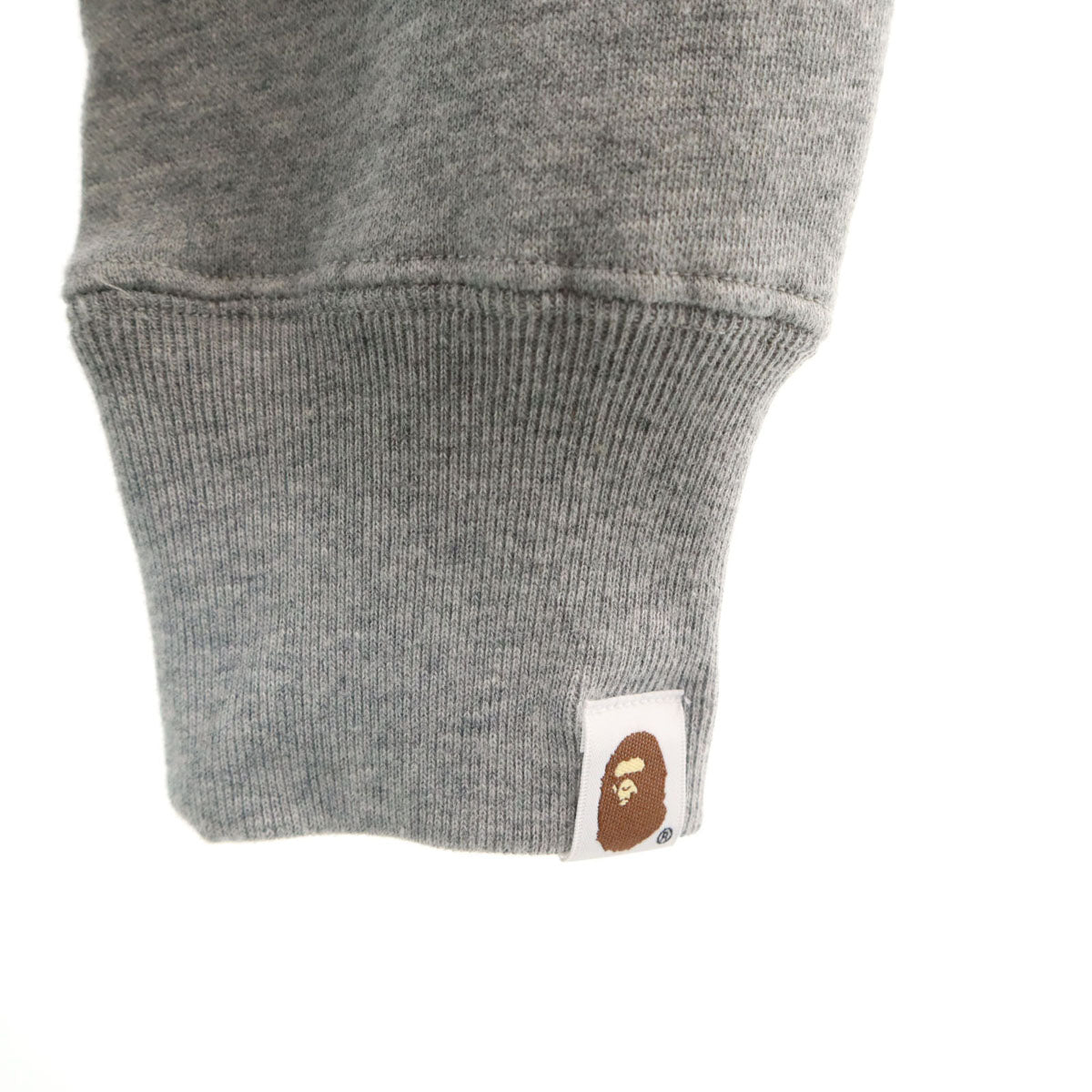 美品 A BATHING APE アベイシングエイプ ベビーマイロ 長袖 スウェットパーカー S グレー 裏起毛 メンズ