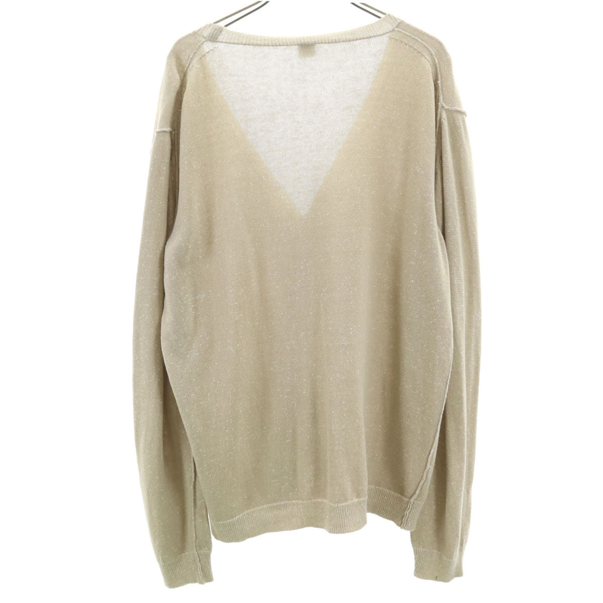 OSKLEN オスクレン 長袖 Vネック ニットカーディガン ベージュ メンズ