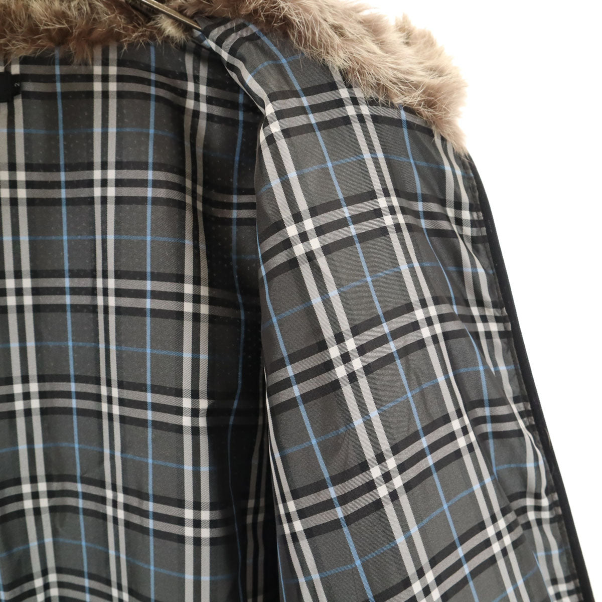 BURBERRY BLACK LABEL バーバリーブラックレーベル ラビットファー付き ニットジャケット 2 チャコールグレー 三陽商会 メンズ