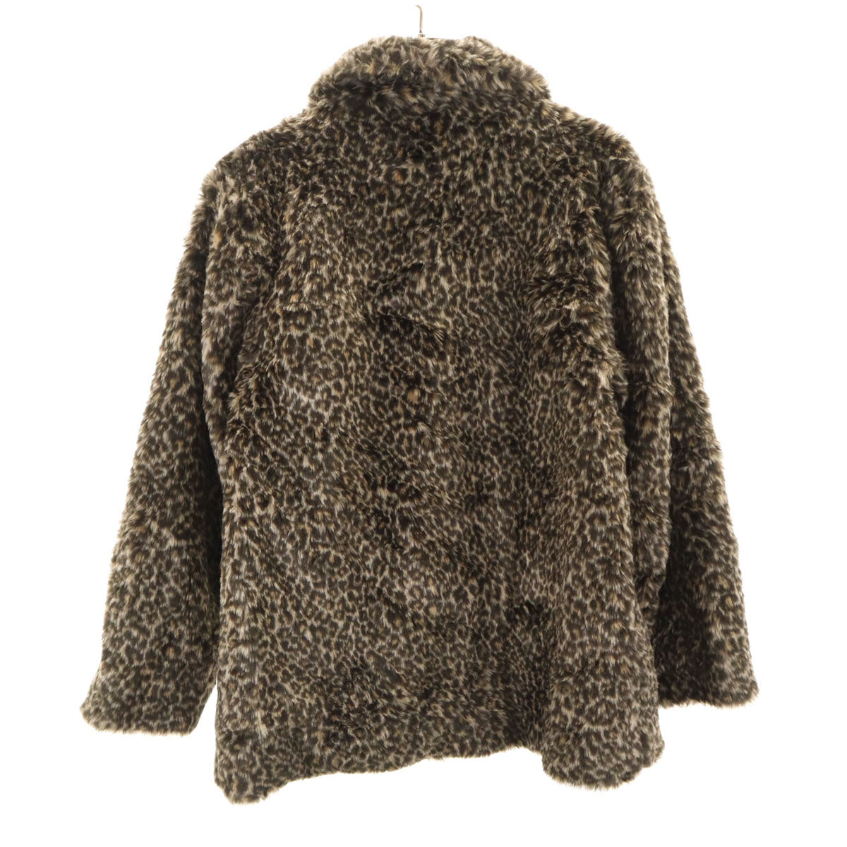 agnes b. アニエスベー 日本製 レオパード フェイクファー ジャケット 2 ベージュ ヒョウ柄 レディース