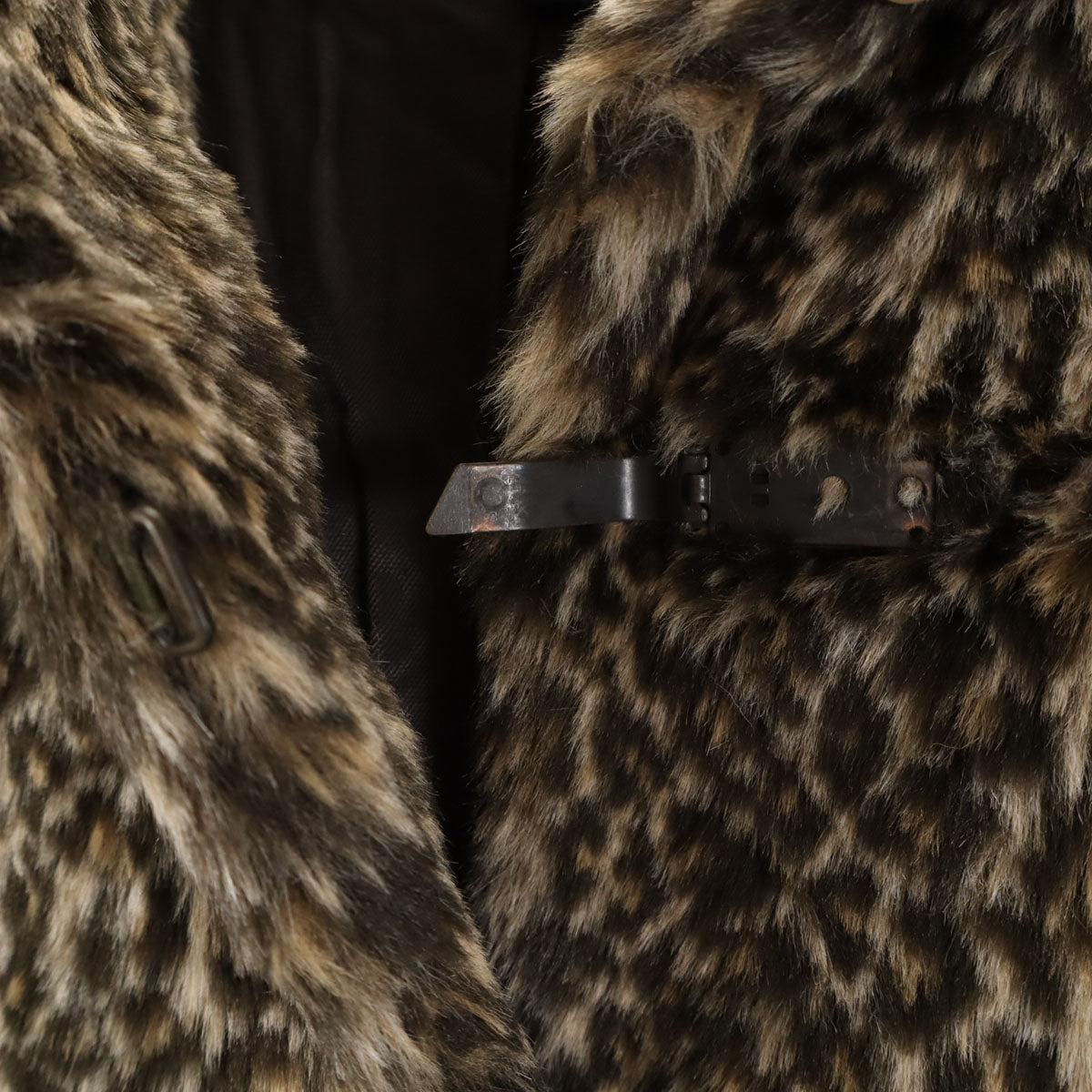 agnes b. アニエスベー 日本製 レオパード フェイクファー ジャケット 2 ベージュ ヒョウ柄 レディース