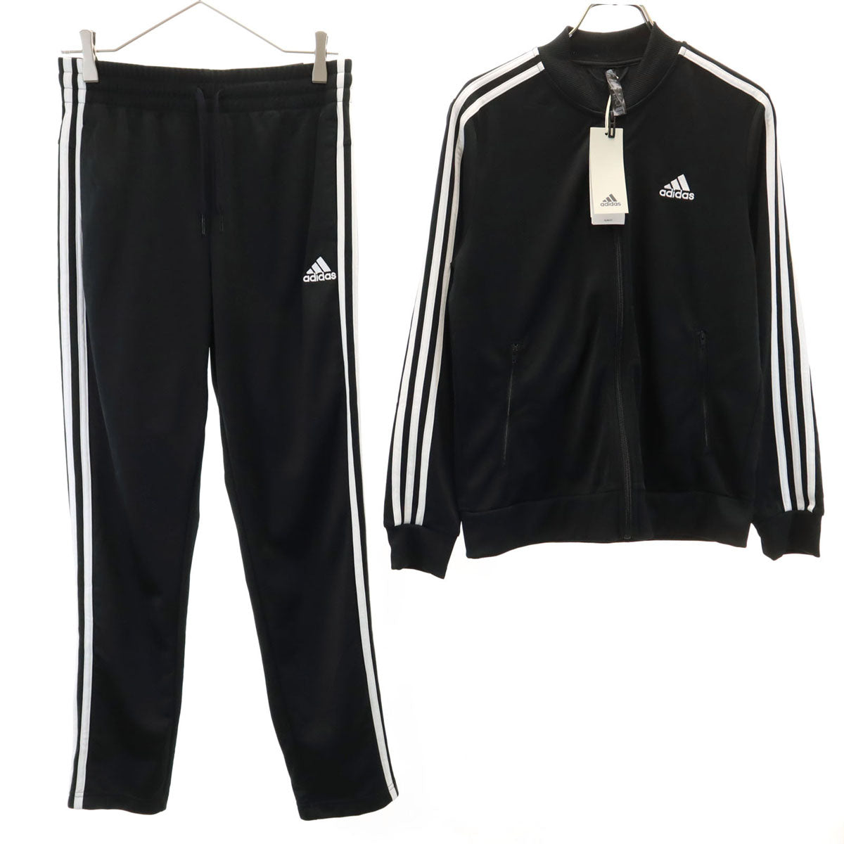 未使用 adidas アディダス トラックジャケット 上下 セットアップ L ブラック ジャージ レディース