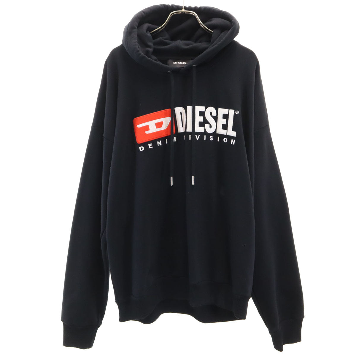 美品 DIESEL ディーゼル 長袖 スウェットパーカー L ブラック メンズ