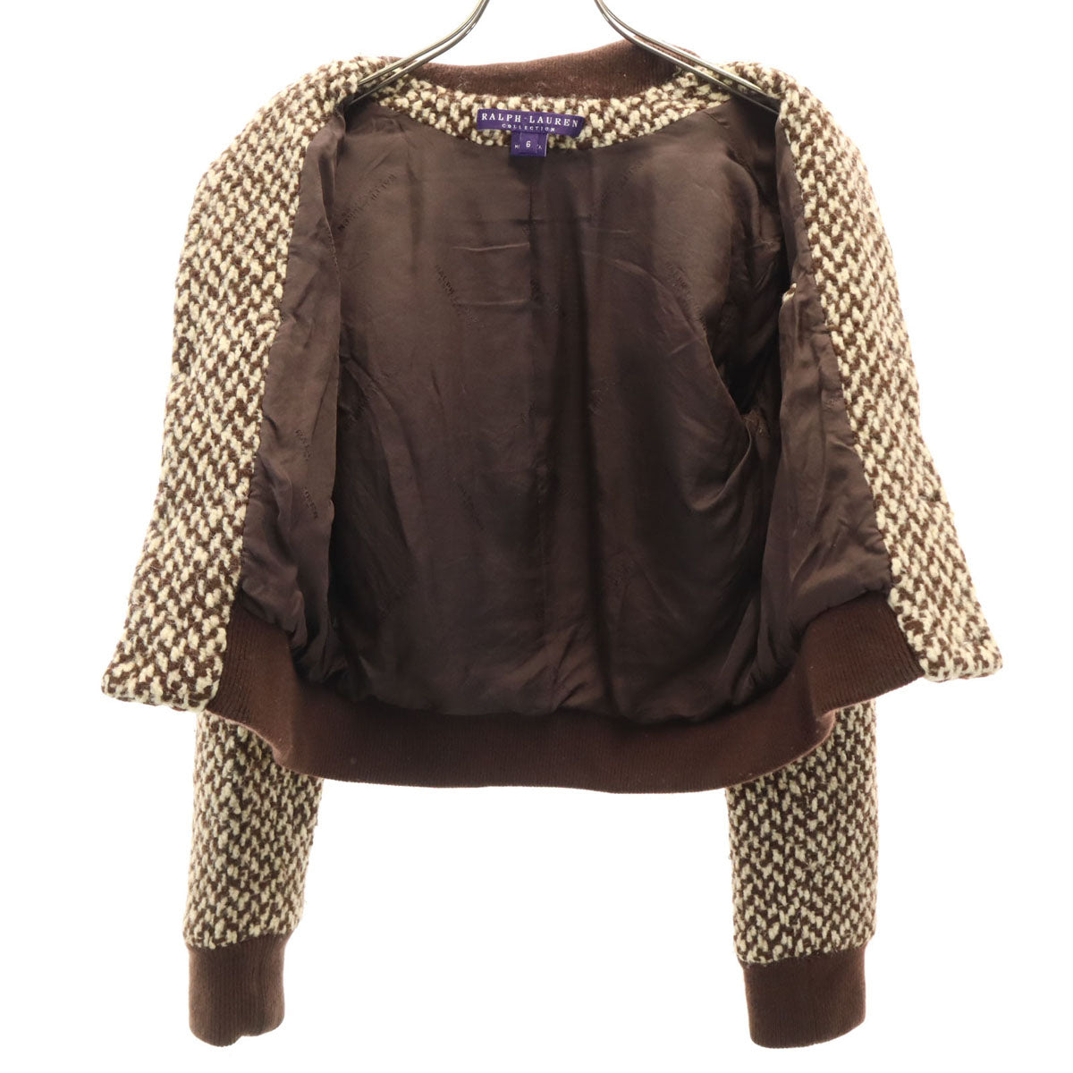 RALPH LAUREN COLLECTION ラルフローレン コレクション USA製 ニットジャケット 6 ブラウン系 レディース
