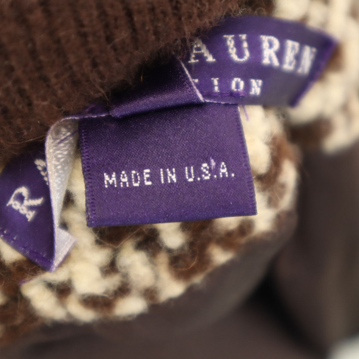 RALPH LAUREN COLLECTION ラルフローレン コレクション USA製 ニットジャケット 6 ブラウン系 レディース