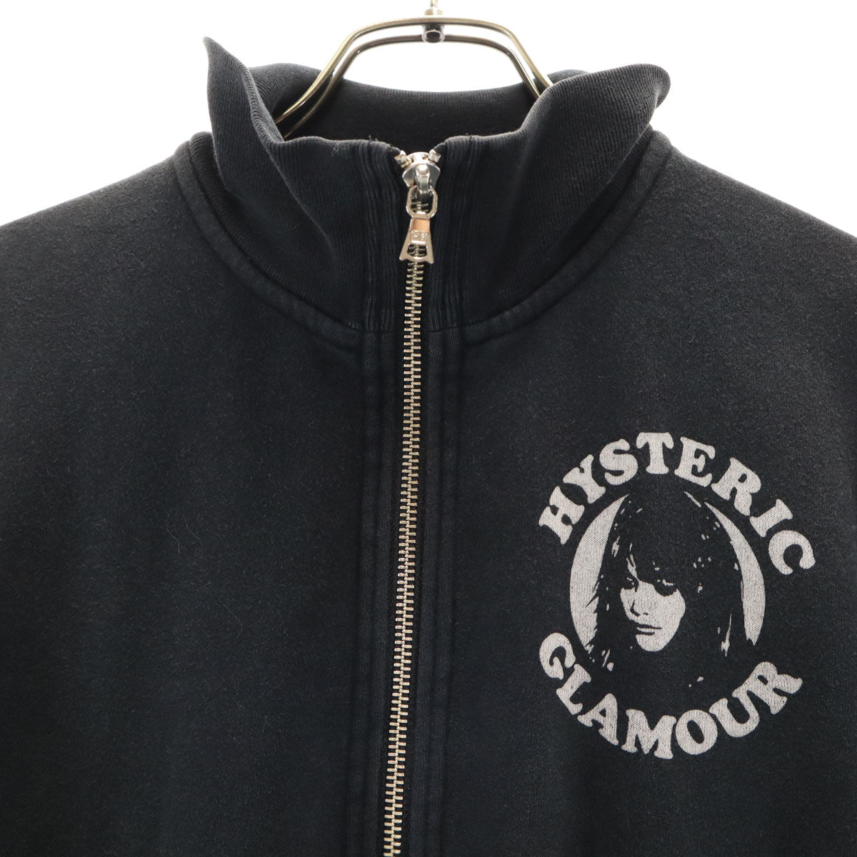 HYSTERIC GLAMOUR ヒステリックグラマー 日本製 長袖 ジップパーカー F ブラック レディース