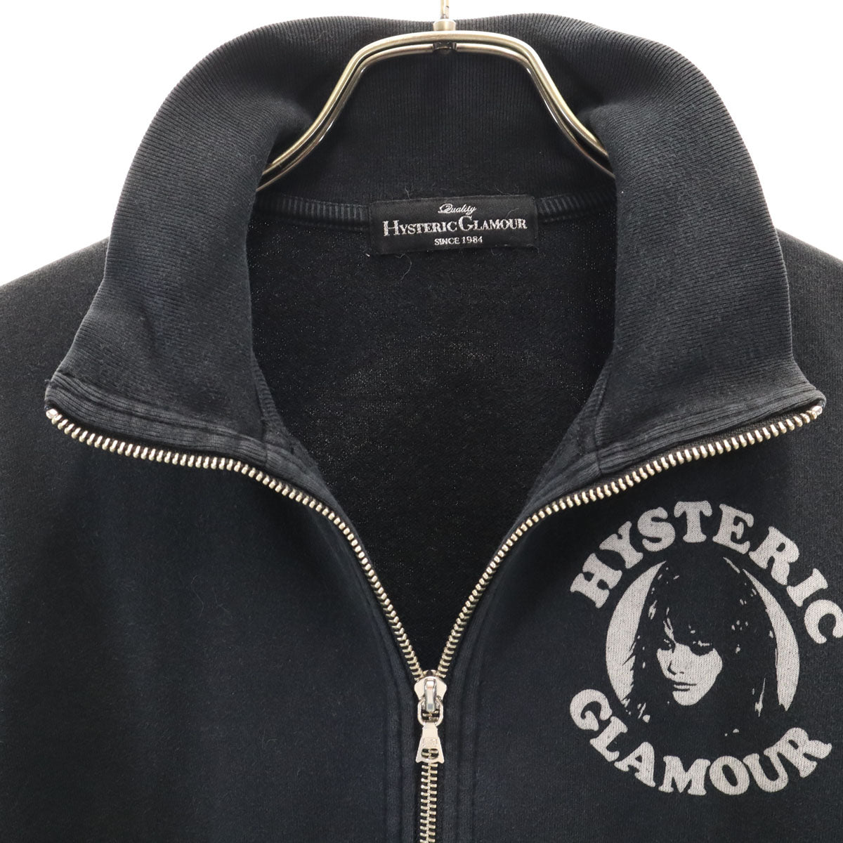 HYSTERIC GLAMOUR ヒステリックグラマー 日本製 長袖 ジップパーカー F ブラック レディース