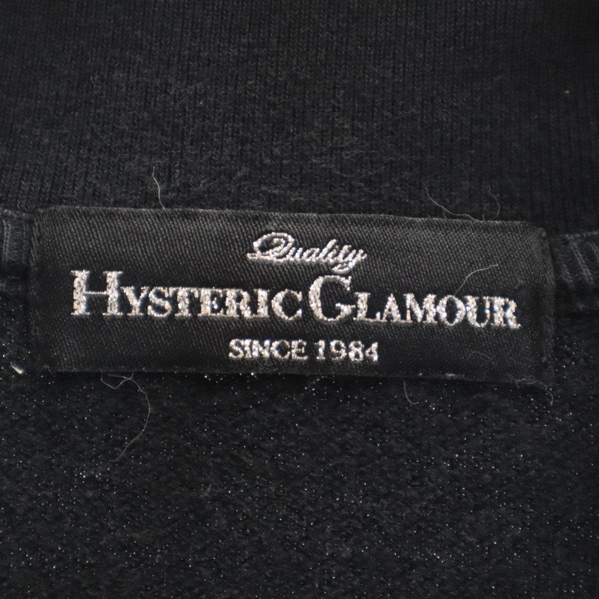 HYSTERIC GLAMOUR ヒステリックグラマー 日本製 長袖 ジップパーカー F ブラック レディース