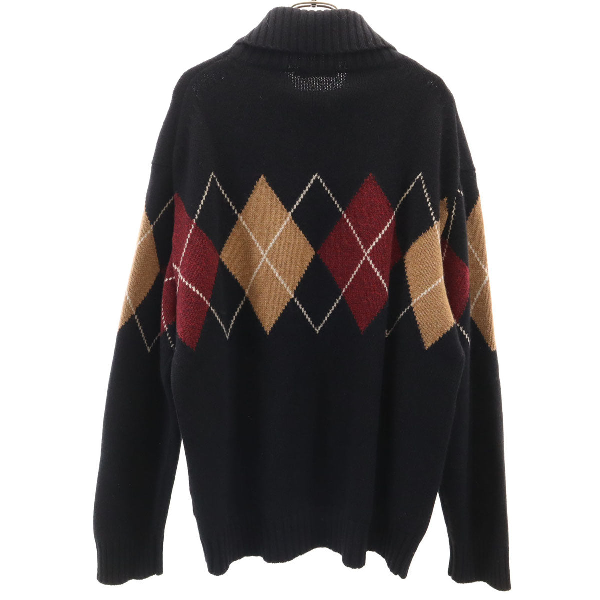 BLACK LABEL CRESTBRIDGE ブラックレーベルクレストブリッジ アーガイル柄 長袖 タートルネック セーター LL ブラック ニット メンズ