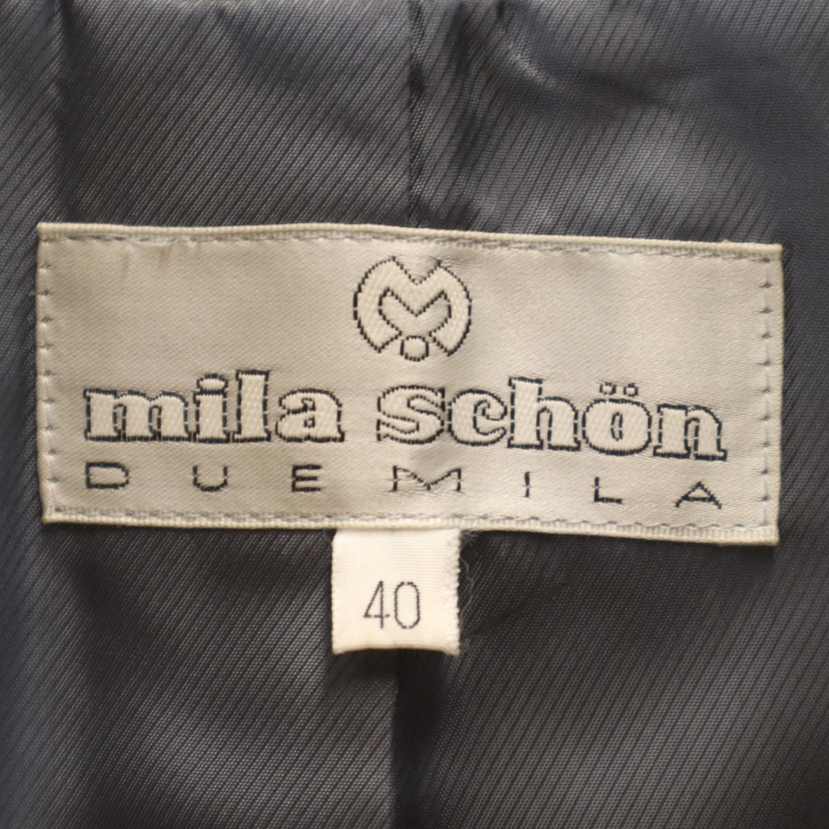 mila schon ミラショーン 日本製 ノーカラー ブルゾン 40 グレー ジャケット レディース