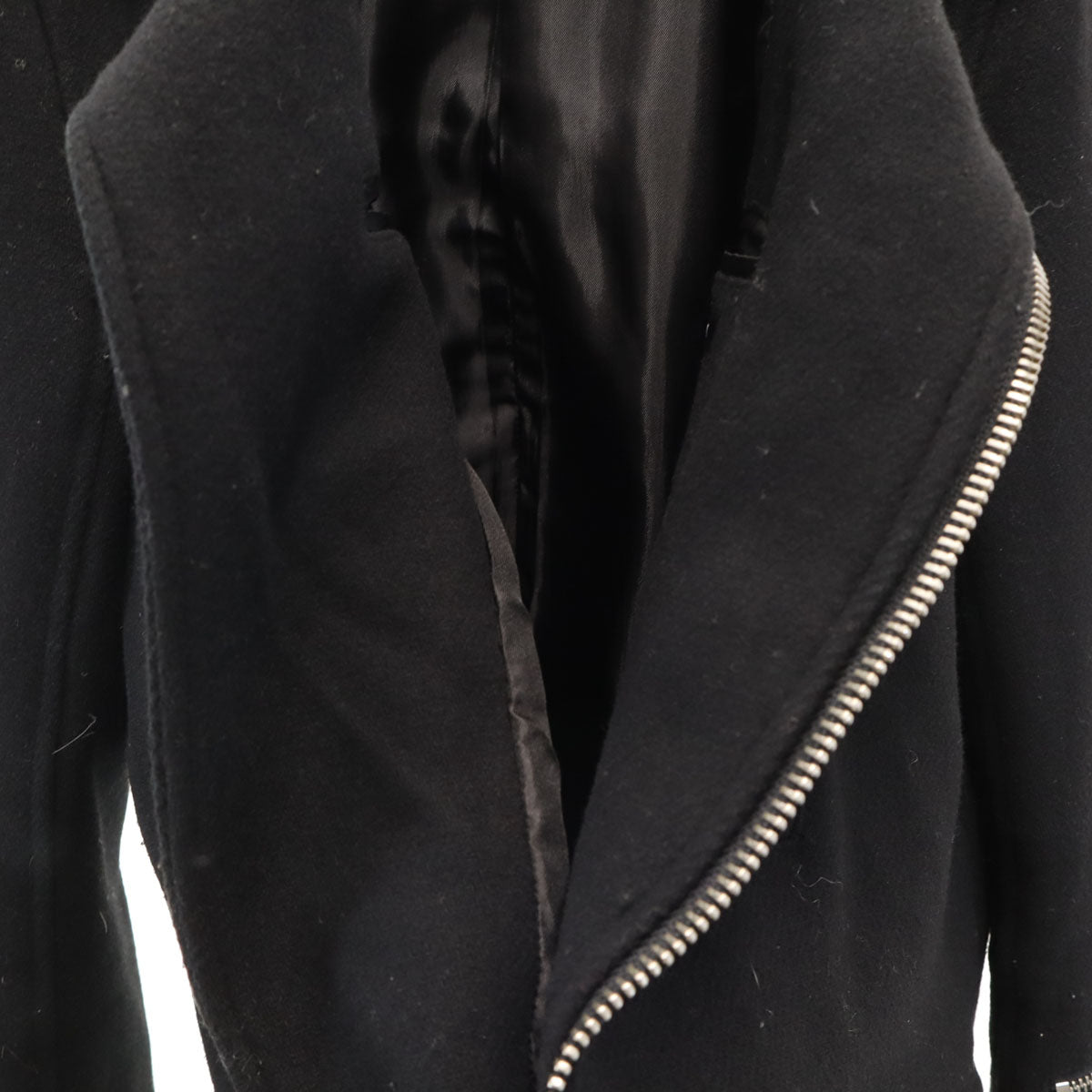 NO ID. BLACK ノーアイディーブラック メルトン ダブルライダースジャケット 1 ブラック メンズ