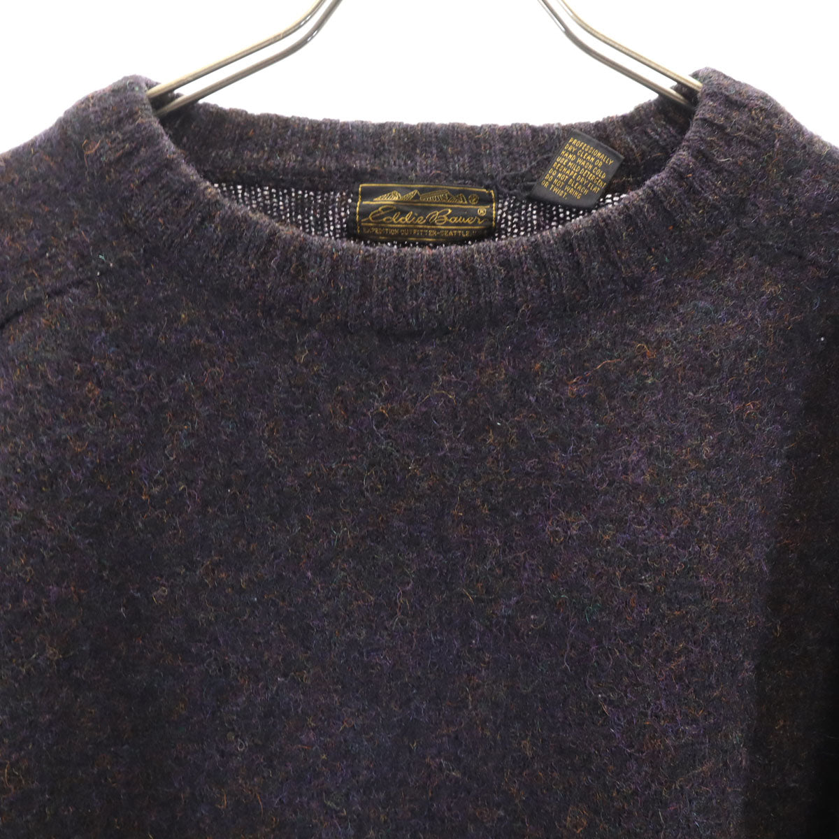 Eddie Bauer エディーバウアー 80s 黒タグ ヴィンテージ 長袖 セーター L パープル系 ニット アウトドア レディース
