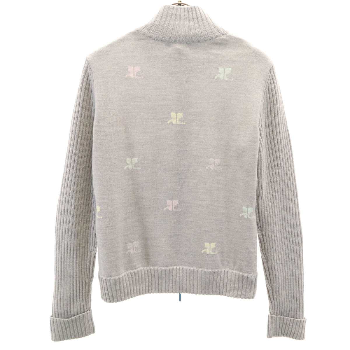 courreges クレージュ 長袖 ジップアップ カーディガン 9R グレー レディース