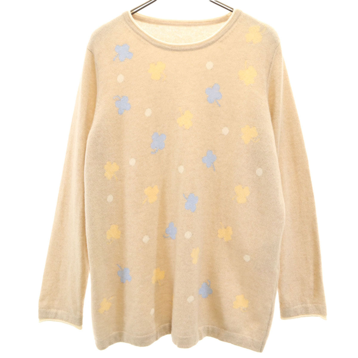 Leilian レリアン カシミヤ100% 長袖 セーター 13 ベージュ ニット レディース