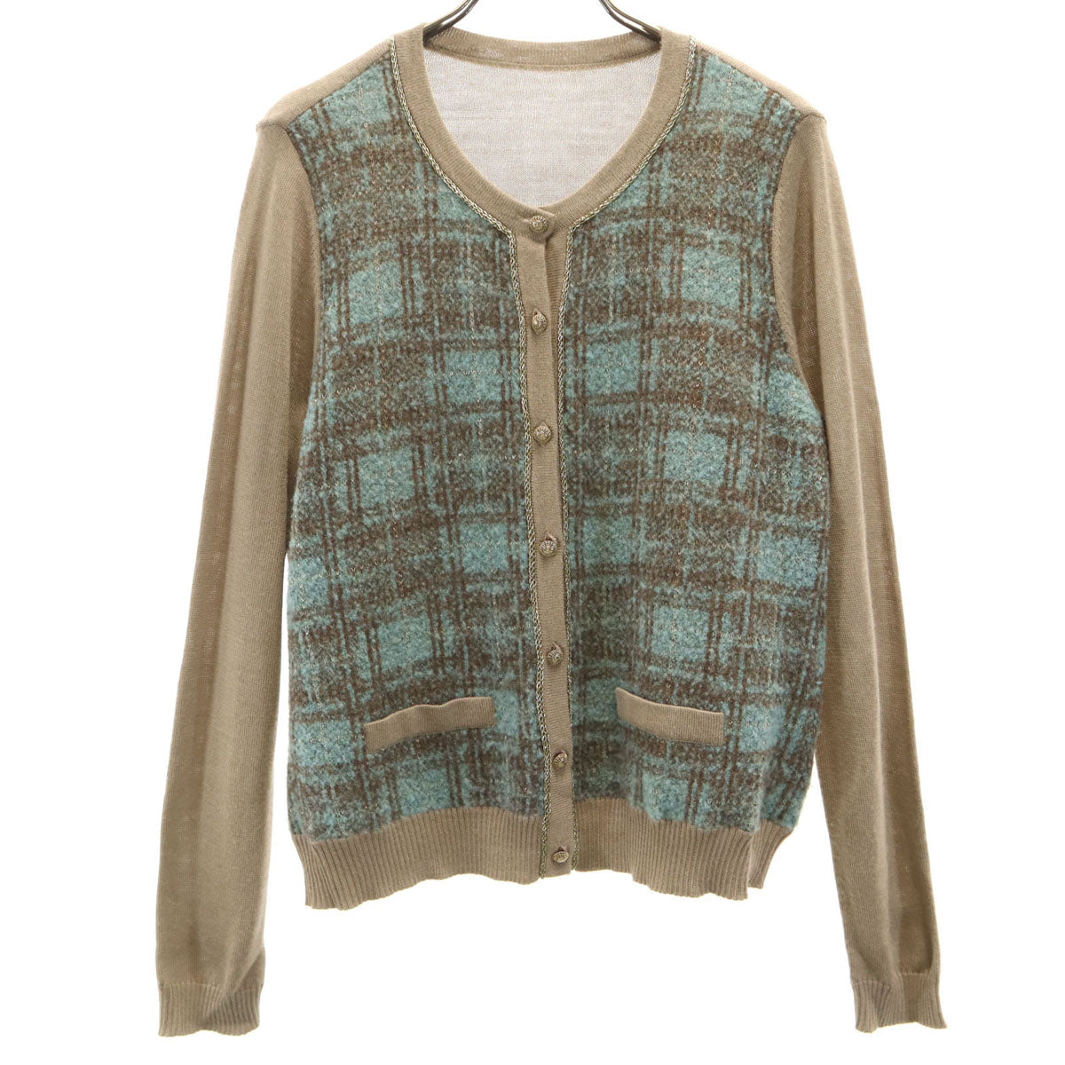 Leilian レリアン 長袖 ニットカーディガン 13 ベージュ系 レディース