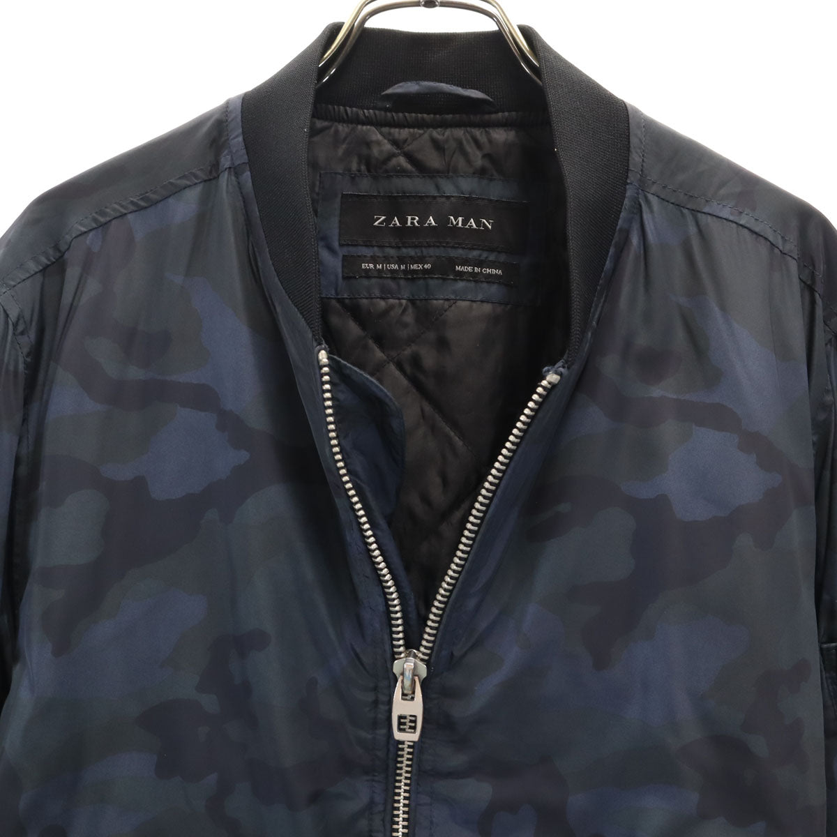 ZARA MAN ザラマン カモフラ柄 ブルゾン M ネイビー系 迷彩 メンズ