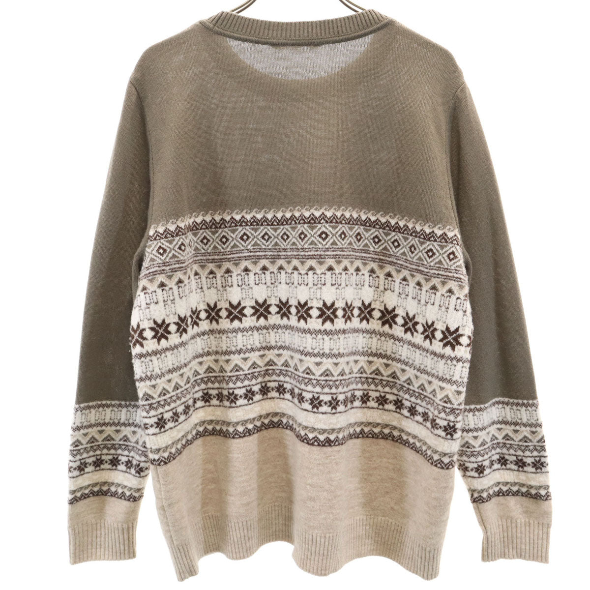 DAKS LONDON ダックスロンドン 日本製 ノルディック柄 長袖 セーター 44 グレー系 ニット メンズ