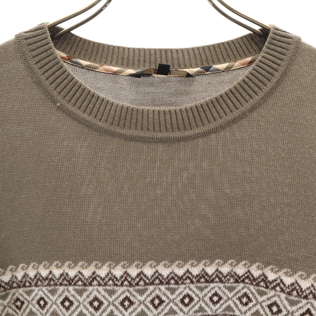 DAKS LONDON ダックスロンドン 日本製 ノルディック柄 長袖 セーター 44 グレー系 ニット メンズ