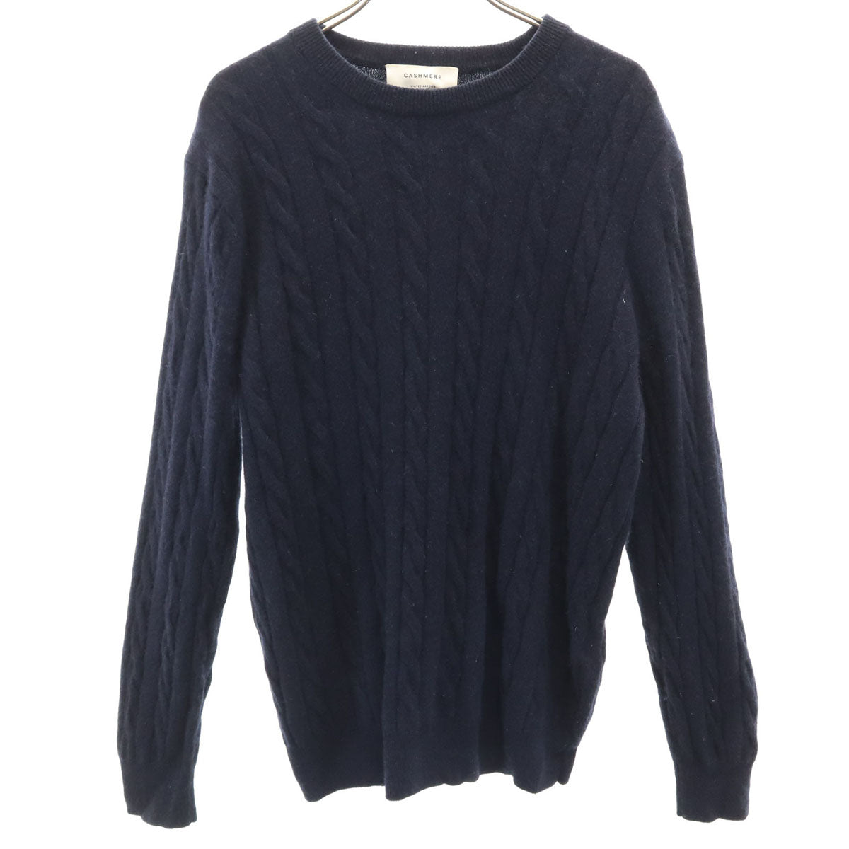 UNITED ARROWS GREEN LABEL RELAXING ユナイテッドアローズ グリーンレーベルリラクシング カシミヤ100% 長袖 セーター M ネイビー ケーブルニット メンズ