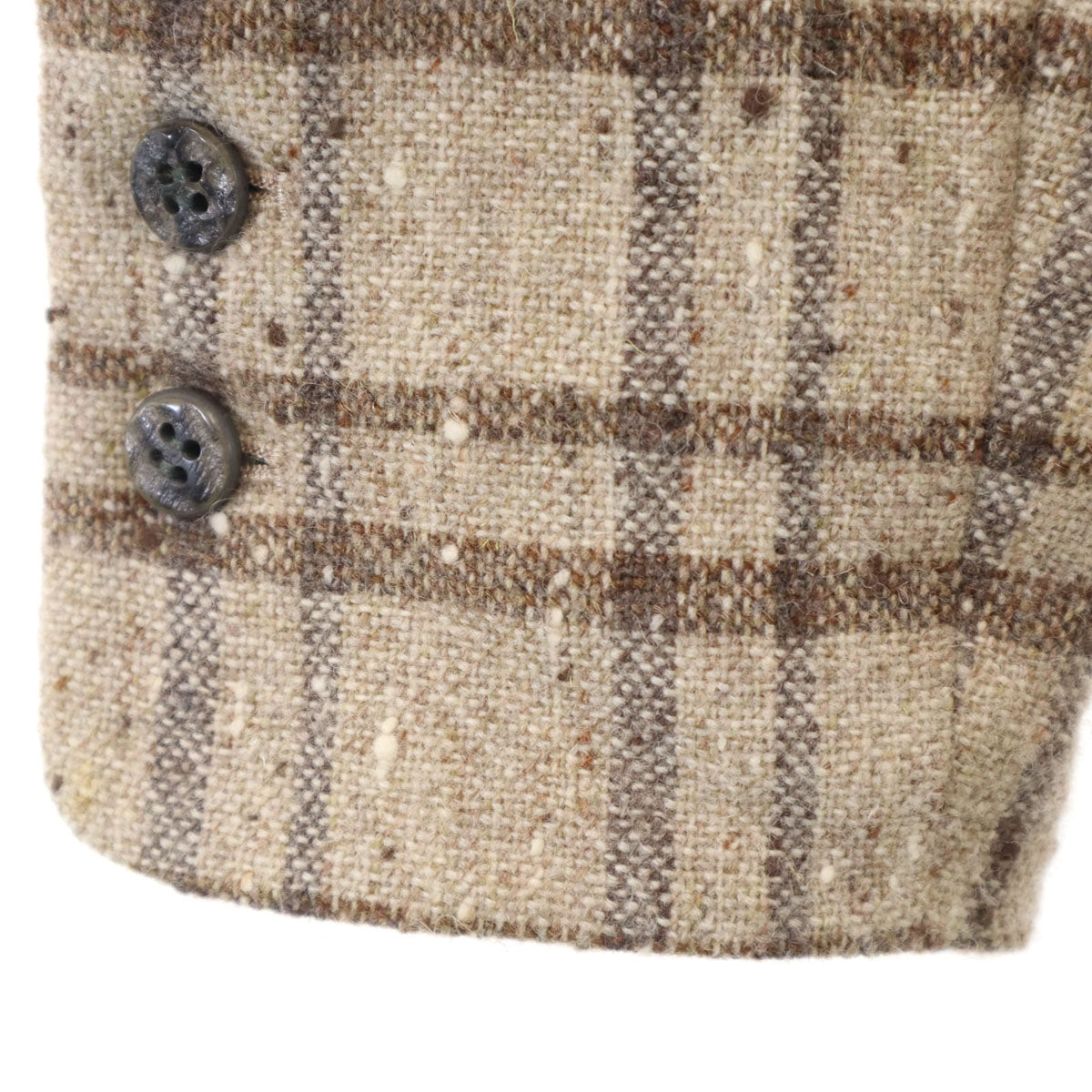 Mademoiselle Dior マドモアゼル ディオール 90s オールド チェック柄 ネップ ツイードジャケット M ベージュ レディース