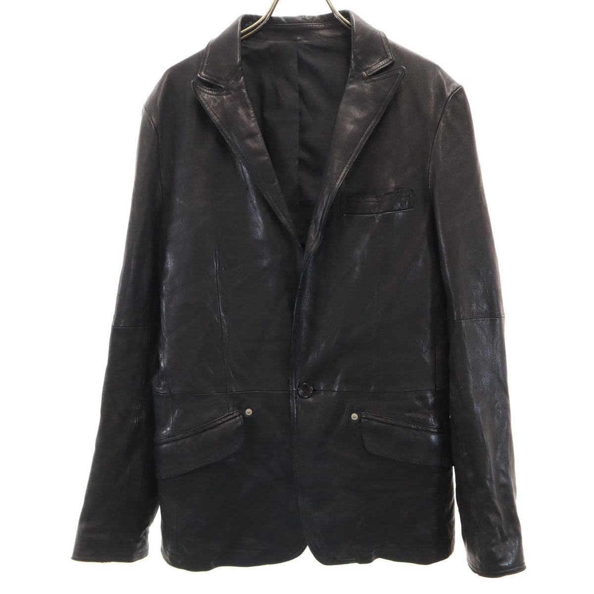 COMME CA DU MODE MEN コムサデモードメン 羊革レザー テーラードジャケット S ブラック メンズ