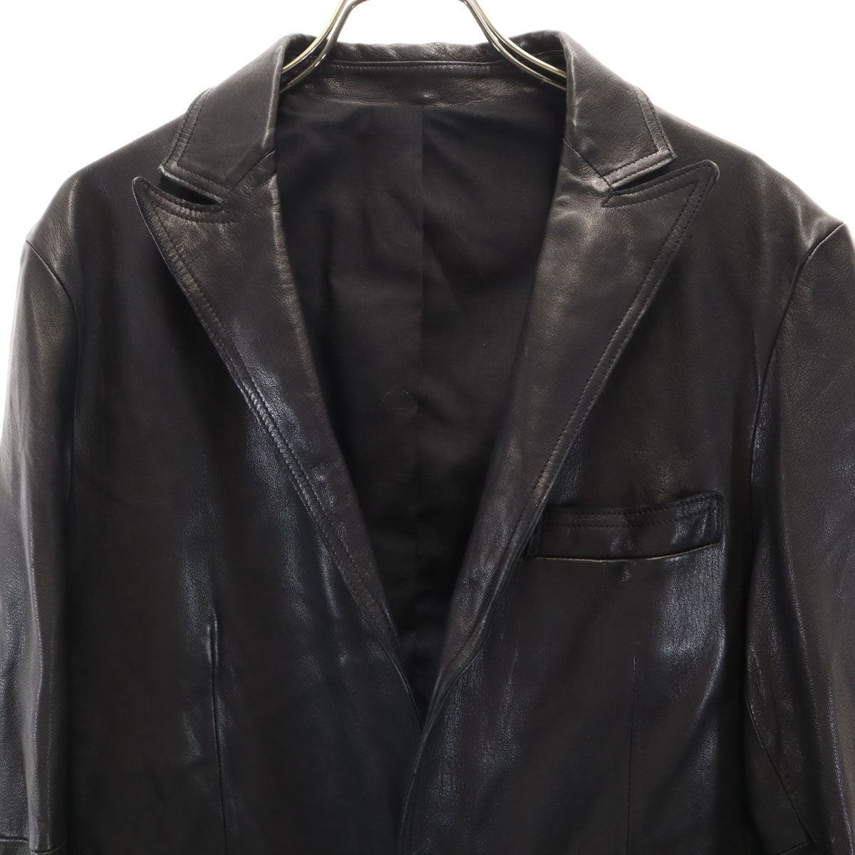 COMME CA DU MODE MEN コムサデモードメン 羊革レザー テーラードジャケット S ブラック メンズ