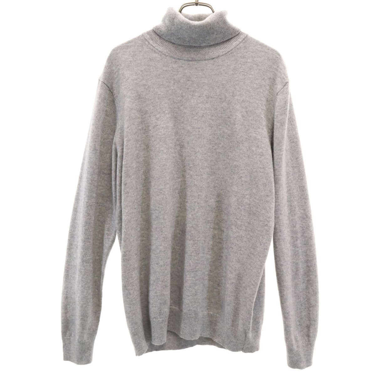 美品 UNIQLO ユニクロ カシミヤ100% 長袖 タートルネック セーター XL グレー ニット メンズ