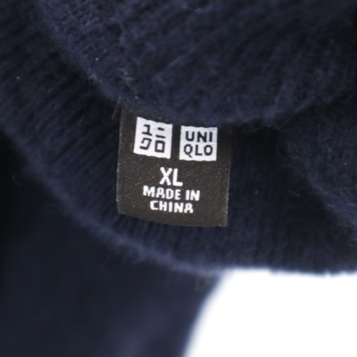 UNIQLO ユニクロ カシミヤ100% 長袖 タートルネック セーター XL ネイビー ニット メンズ