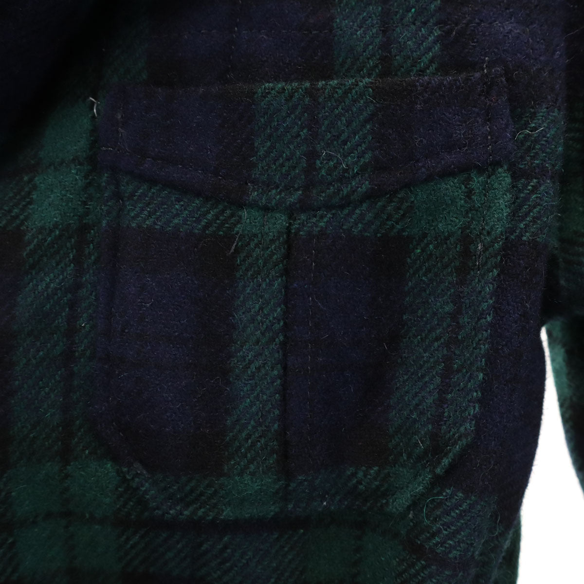 BEAMS BOY ビームスボーイ ブラックウォッチ チェック柄 ショールカラー ウールコート ネイビー レディース