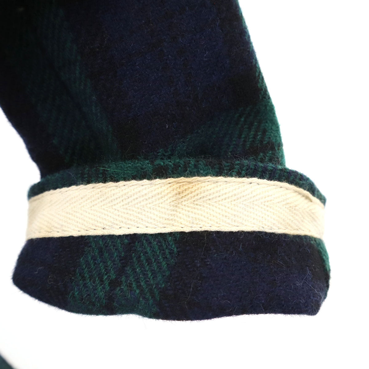 BEAMS BOY ビームスボーイ ブラックウォッチ チェック柄 ショールカラー ウールコート ネイビー レディース