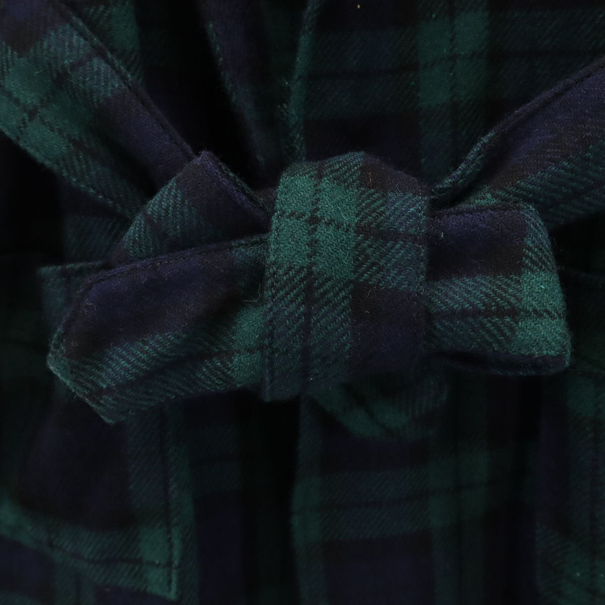 BEAMS BOY ビームスボーイ ブラックウォッチ チェック柄 ショールカラー ウールコート ネイビー レディース