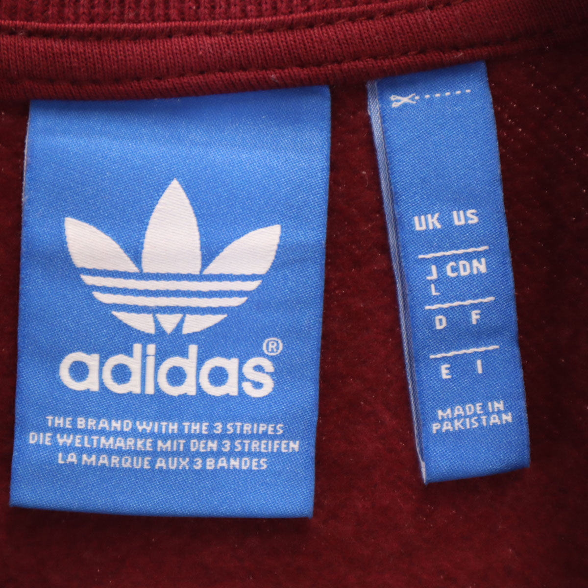 美品 adidas Originals アディダスオリジナルス スウェット ベースボール ジャケット L ボルドー スタジャン メンズ